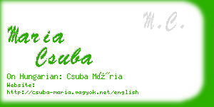 maria csuba business card